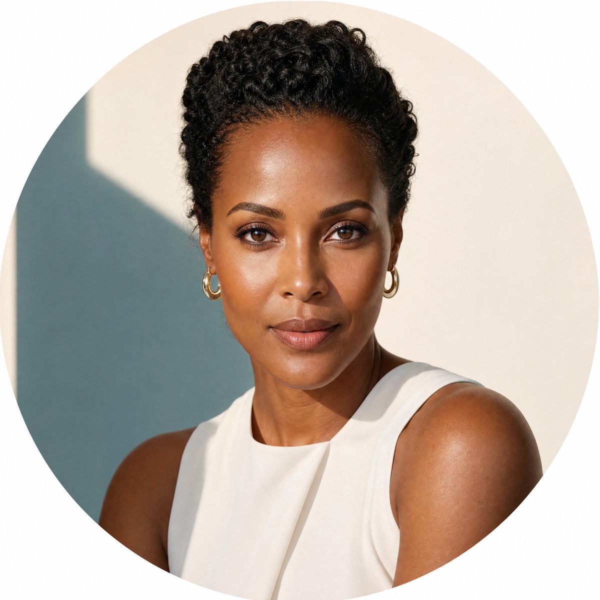 African American woman with radiant skin